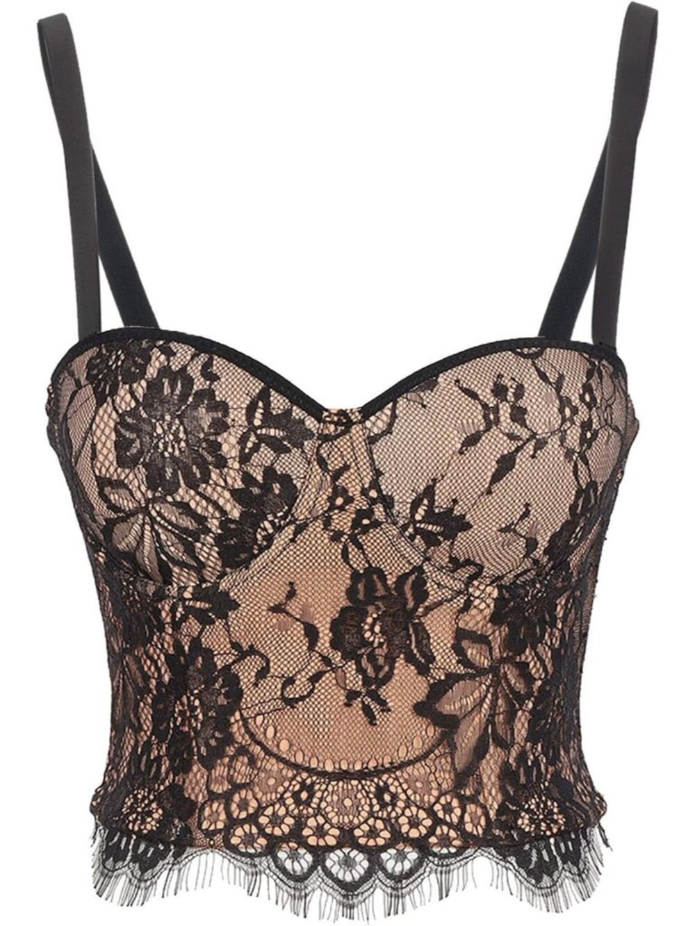 Women's Black 1 Bustier Crop Top Mesh Corset Top Push up Rhinestone Diamond Bra